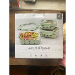 - Restaurantware 6-Piece Glass Food Storage Set Airtight Lids Clear